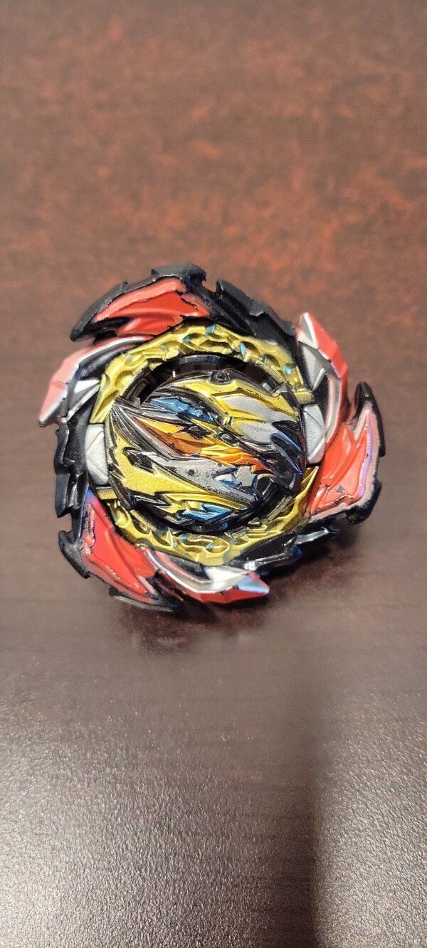 Beyblade Burst Battle Top Black Red Gold Spinner 3 Pieces Loose Used